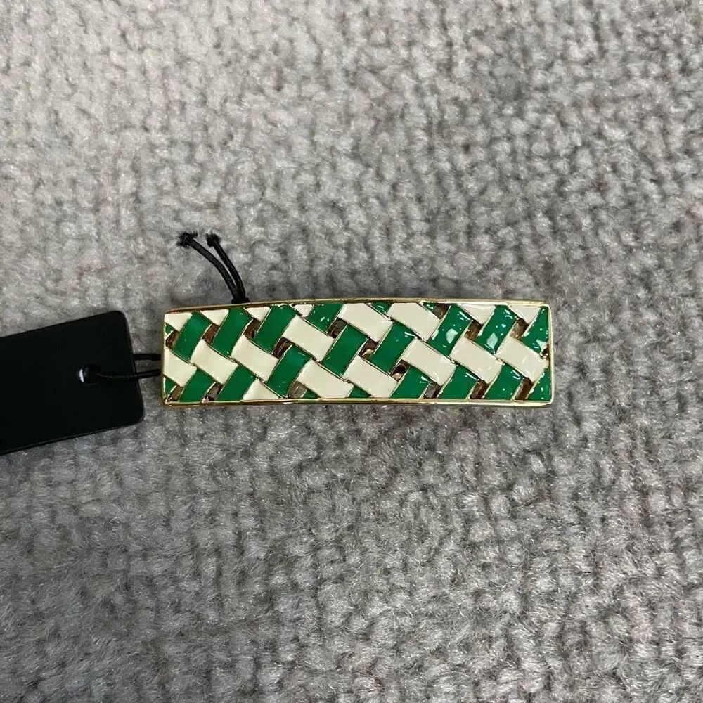 Ann Taylor Green White Intertwined Hair Accessory Clip Brand New